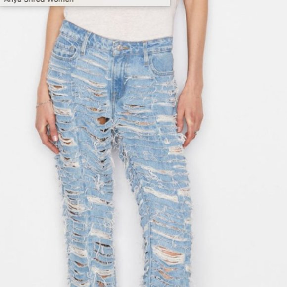 FRAME ATELIER SHRED LOW ROSE FLARELEG SHREDDED JEANS sz 24